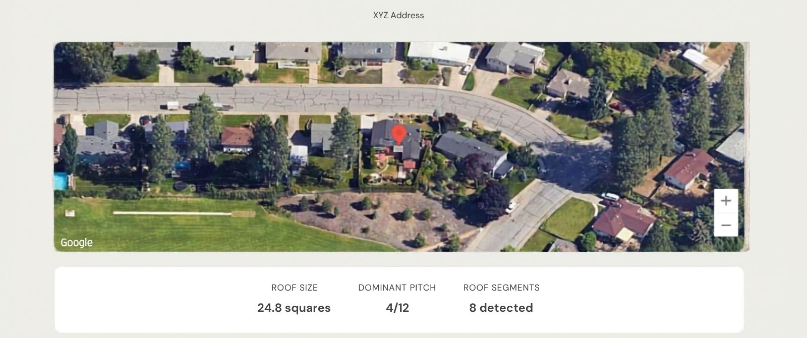 Satellite view of roof measurement